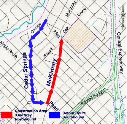 Detour Map for Construction Area (61Kb)