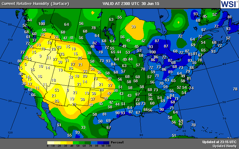 Humidity Chart Usa